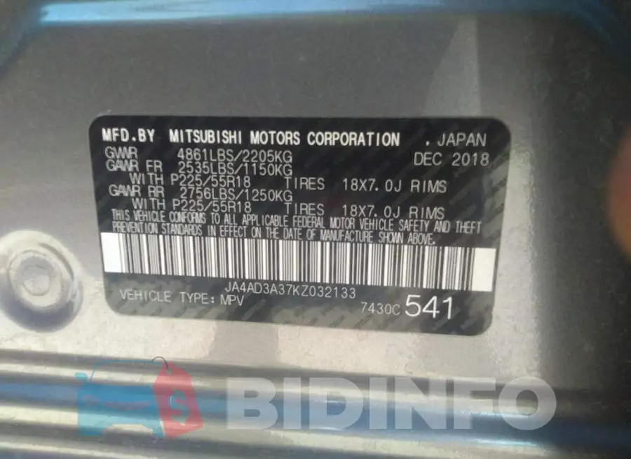 JA4AD3A37KZ032133 Photo# 9