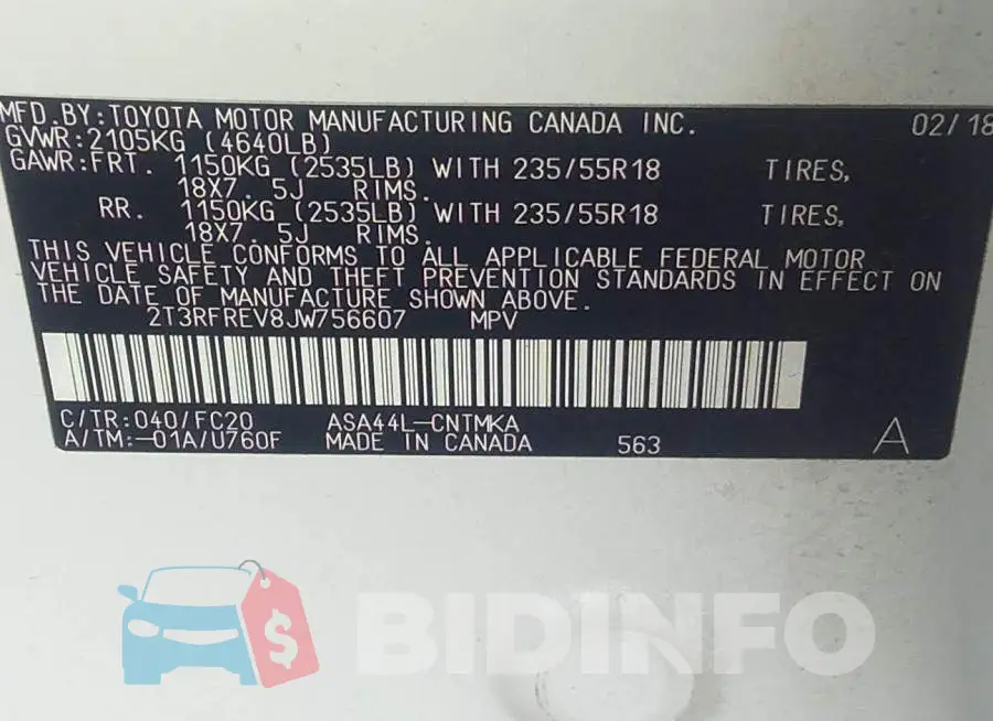 2T3RFREV8JW756607 Photo# 9