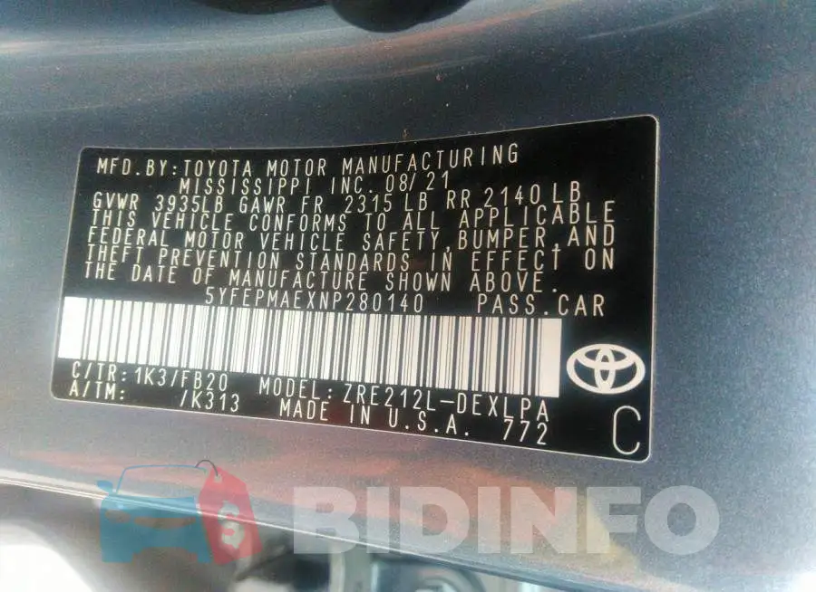 5YFEPMAEXNP280140 Photo# 9