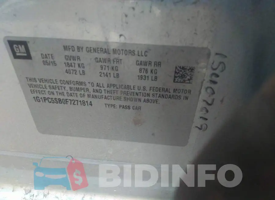 1G1PC5SB0F7271814 Photo# 9
