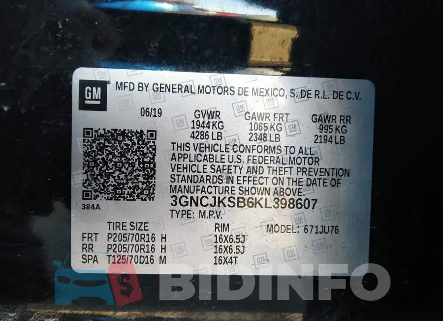 3GNCJKSB6KL398607 Photo# 9