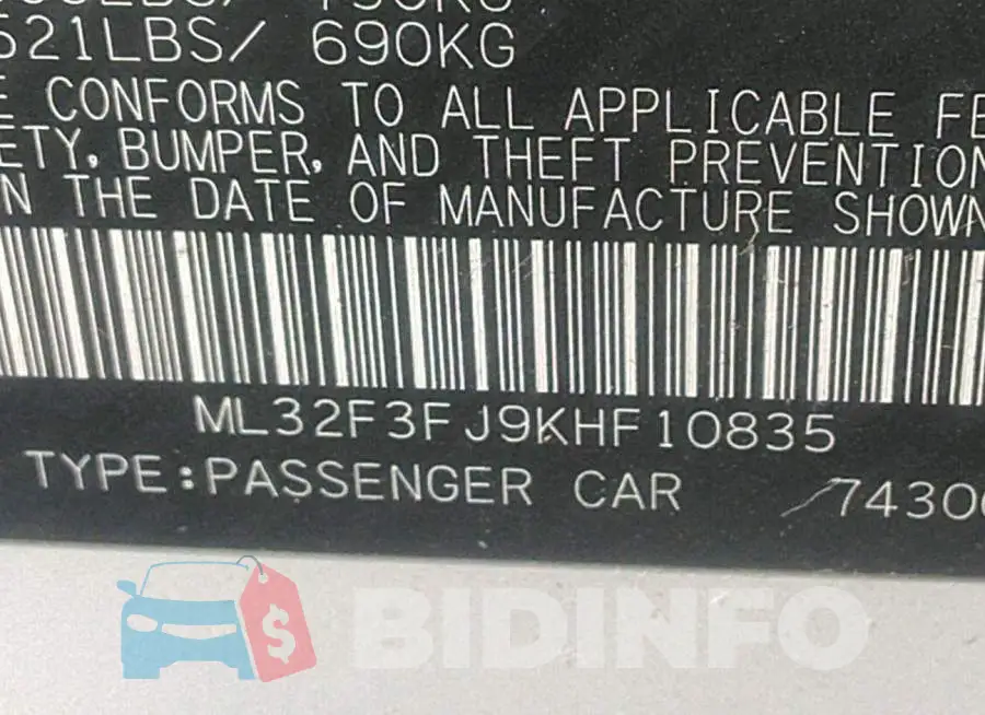 ML32F3FJ9KHF10835 Photo# 9