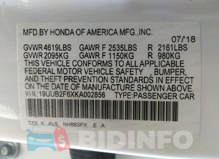 19UUB2F6XKA002856 Photo# 9