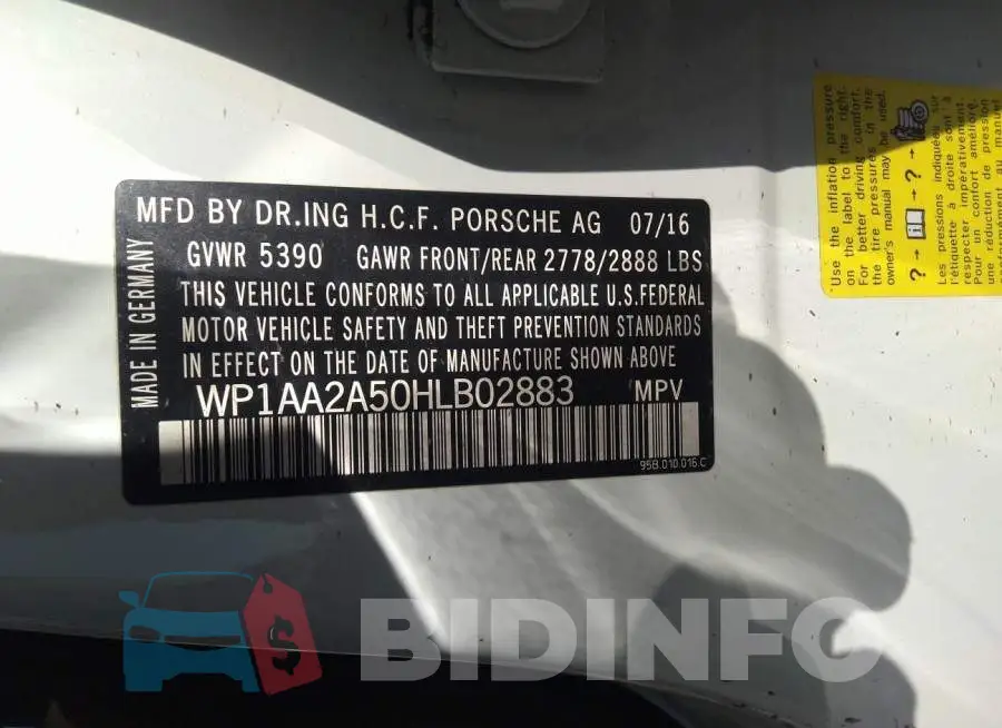 WP1AA2A50HLB02883 Photo# 9