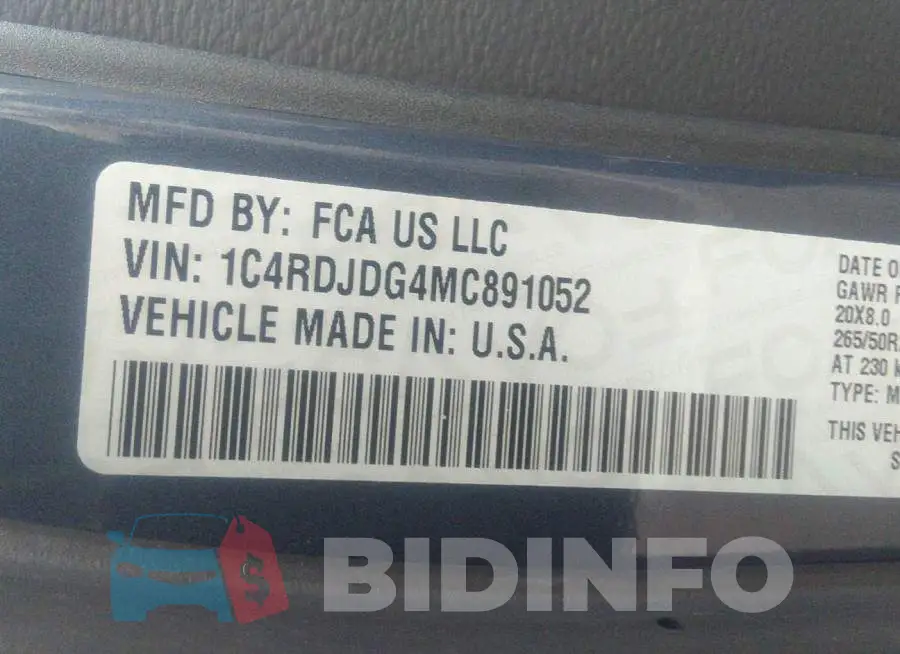 1C4RDJDG4MC891052 Photo# 9