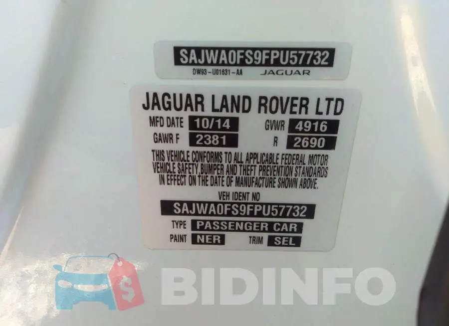SAJWA0FS9FPU57732 Photo# 9