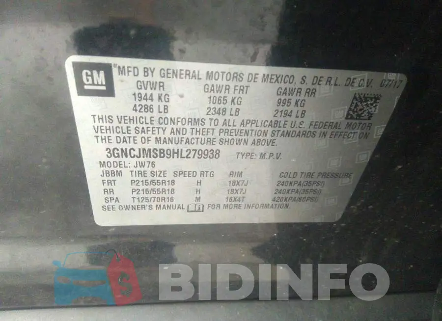 3GNCJMSB9HL279938 Photo# 9