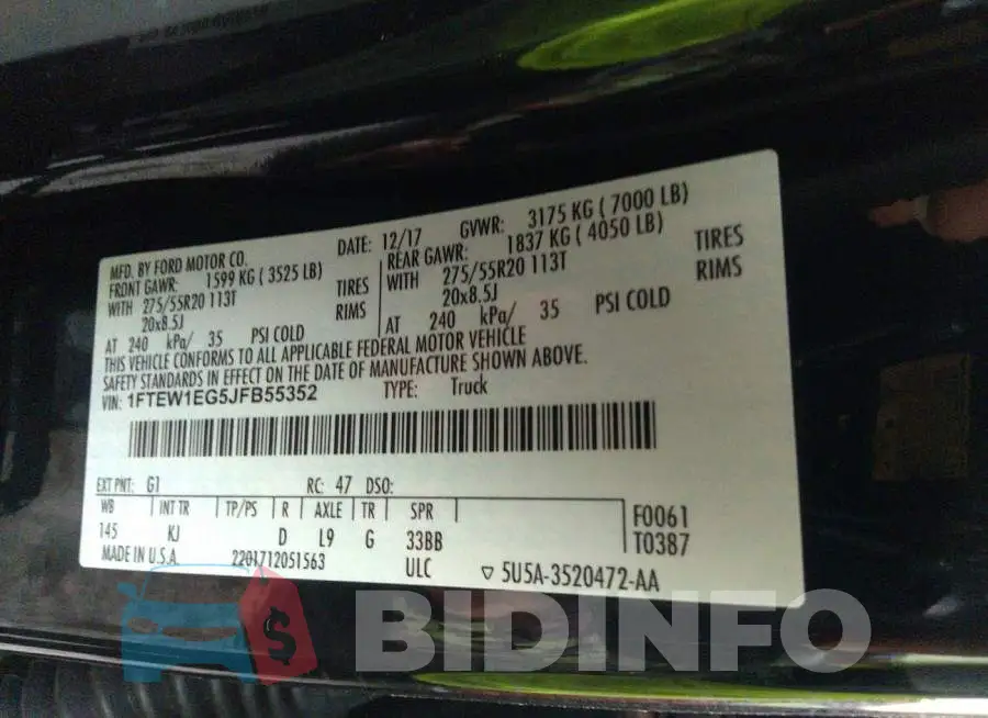 1FTEW1EG5JFB55352 Photo# 9