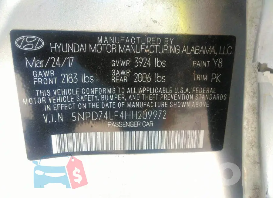 5NPD74LF4HH209972 Photo# 9