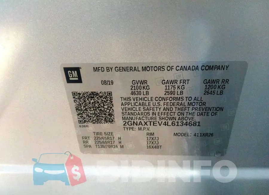 2GNAXTEV4L6134681 Photo# 9