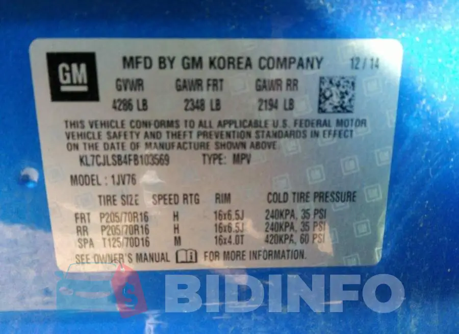 KL7CJLSB4FB103569 Photo# 9