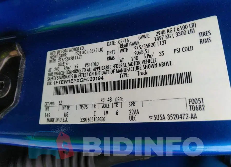 1FTEW1EPXGFC29194 Photo# 9
