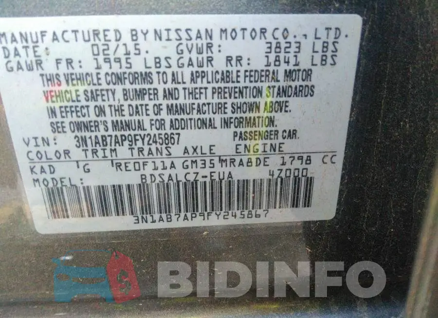 3N1AB7AP9FY245867 Photo# 9