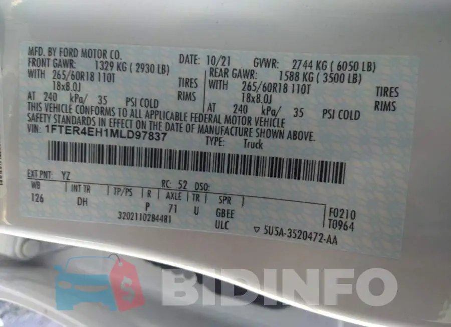 1FTER4EH1MLD97837 Photo# 9