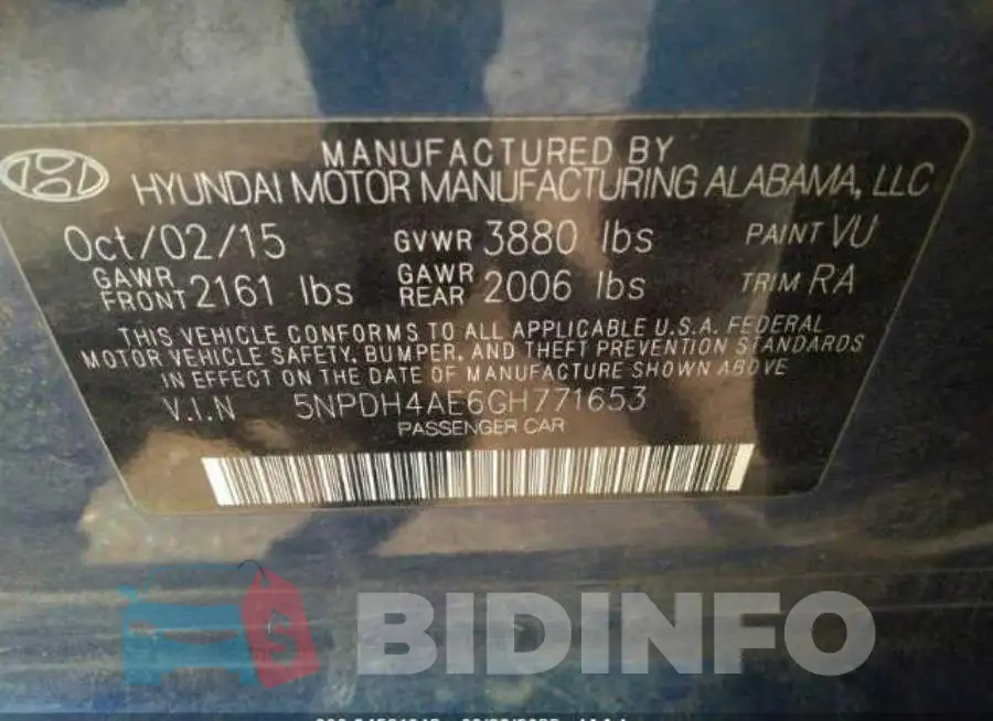 5NPDH4AE6GH771653 Photo# 9