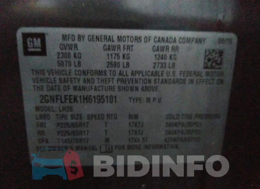 2GNFLFEK1H6195101 Photo# 9