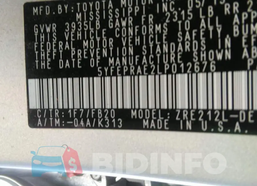 5YFEPRAE2LP012676 Photo# 9