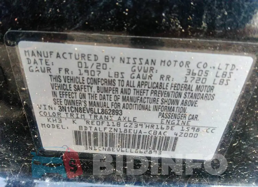 3N1CN8EV6LL862893 Photo# 9