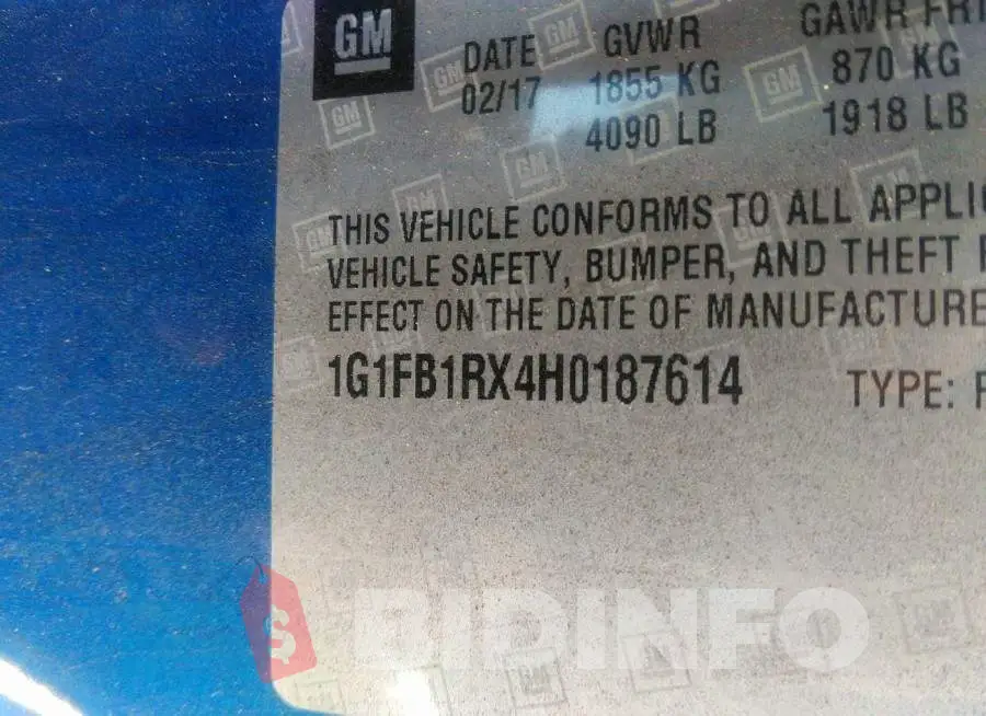 1G1FB1RX4H0187614 Photo# 9