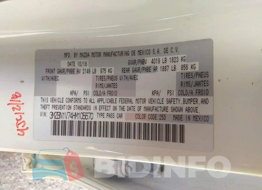 3MZBN1V74HM105670 Photo# 9