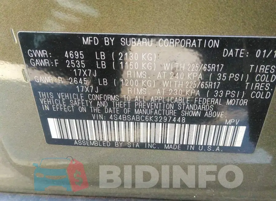 4S4BSABC6K3297448 Photo# 9
