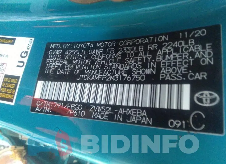 JTDKAMFP2M3176750 Photo# 9