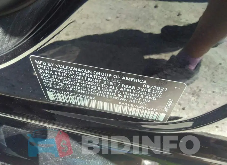1VWSA7A33NC002092 Photo# 9