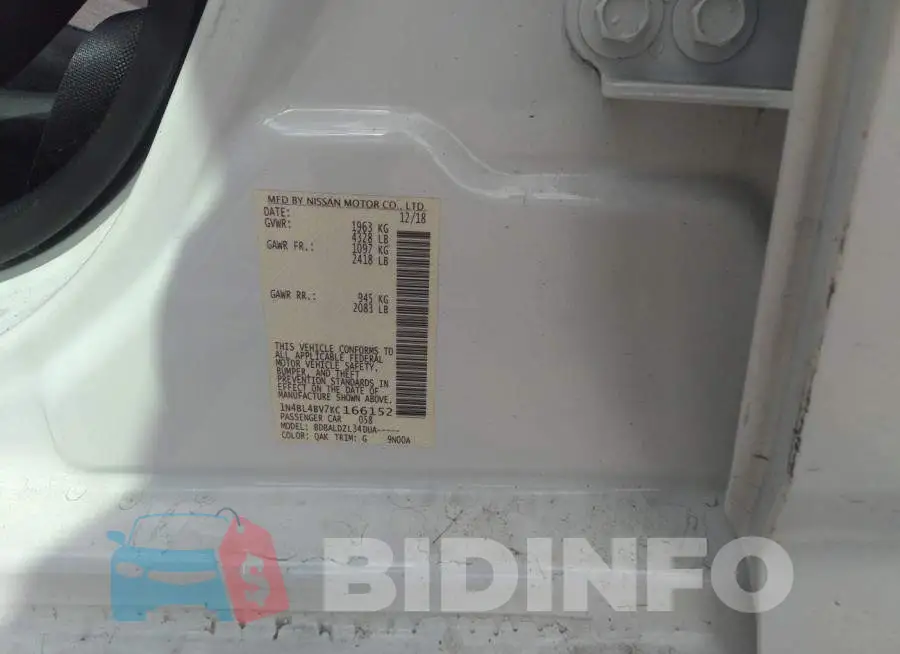 1N4BL4BV7KC166152 Photo# 9