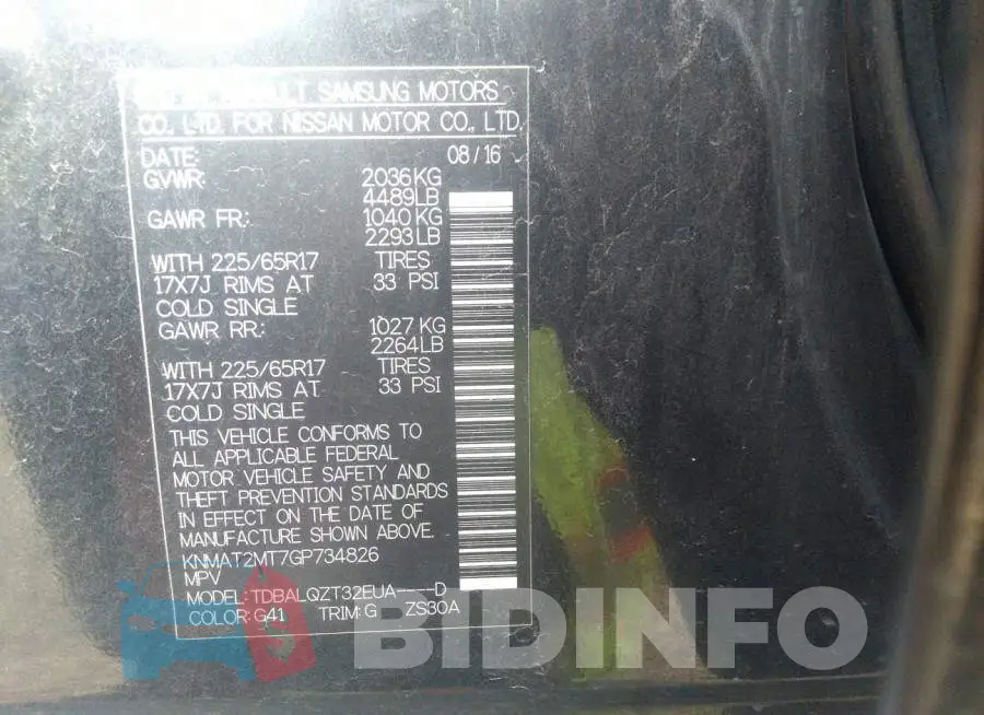 KNMAT2MT7GP734826 Photo# 9