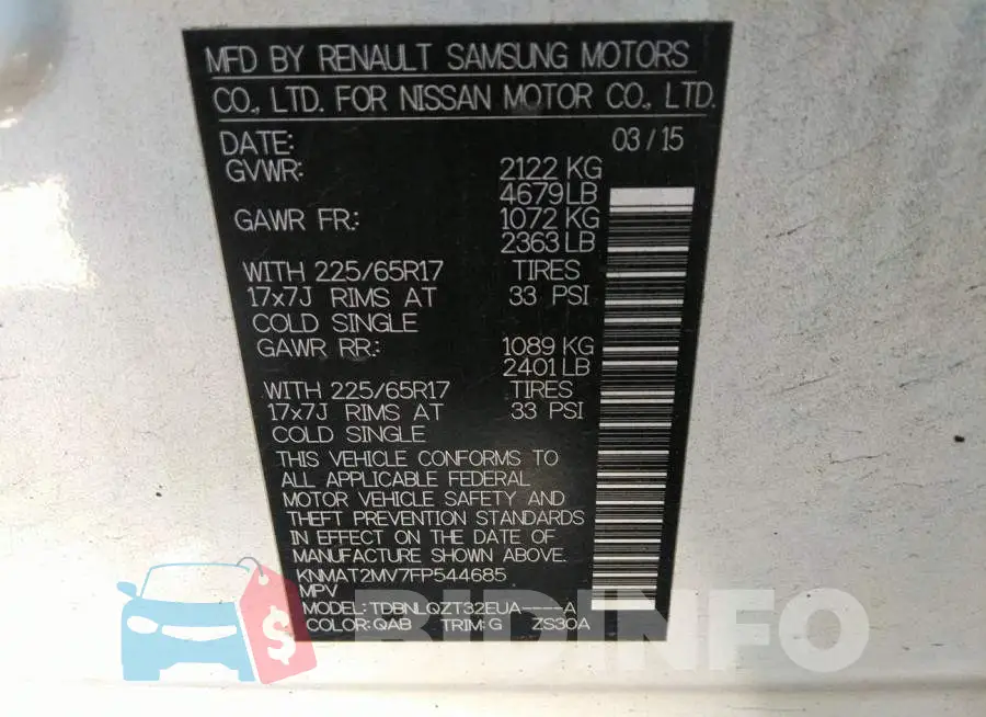 KNMAT2MV7FP544685 Photo# 9