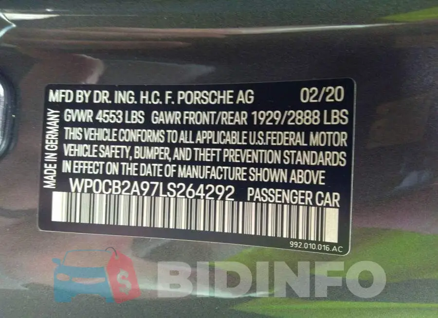 WP0CB2A97LS264292 Photo# 9