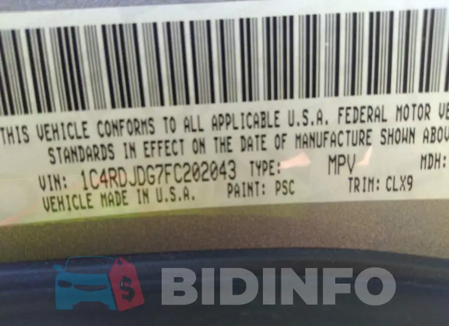 1C4RDJDG7FC202043 Photo# 9
