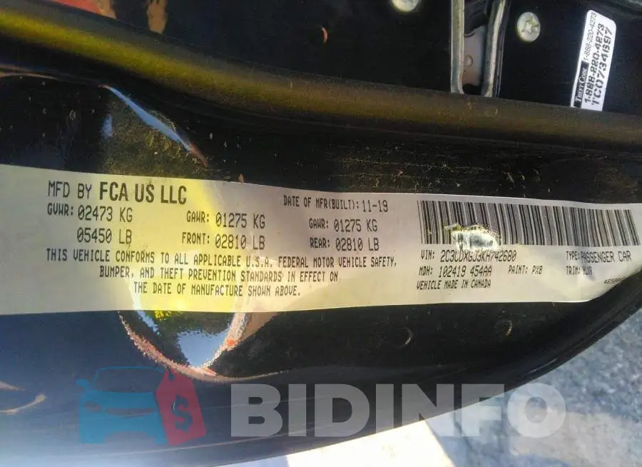 2C3CDXGJ3KH742680 Photo# 9