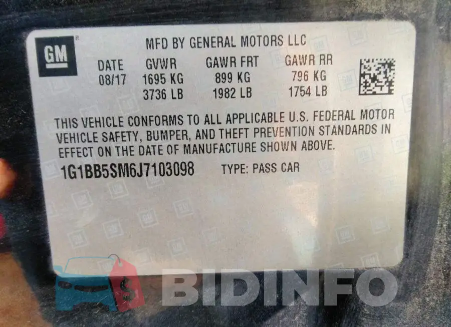 1G1BB5SM6J7103098 Photo# 9
