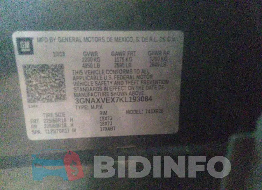 3GNAXVEX7KL193084 Photo# 9