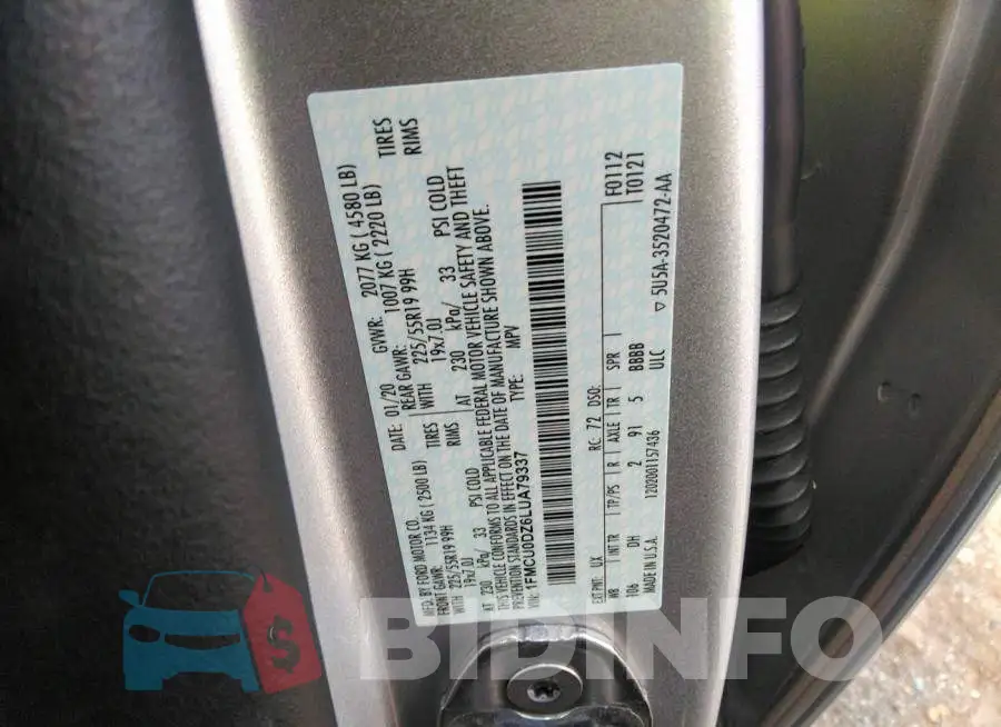 1FMCU0DZ6LUA79337 Photo# 9