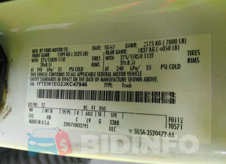 1FTEW1EG2JKC47946 Photo# 9