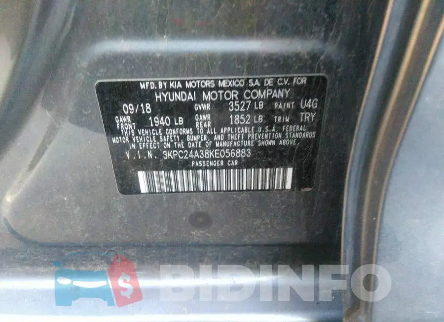 3KPC24A38KE056883 Photo# 9