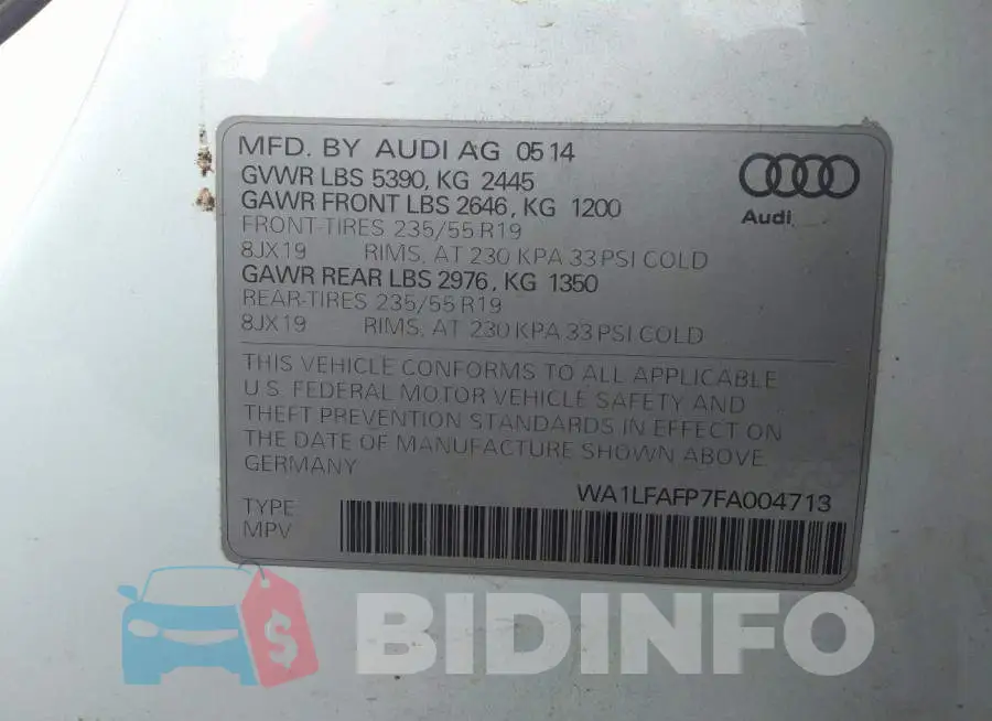 WA1LFAFP7FA004713 Photo# 9