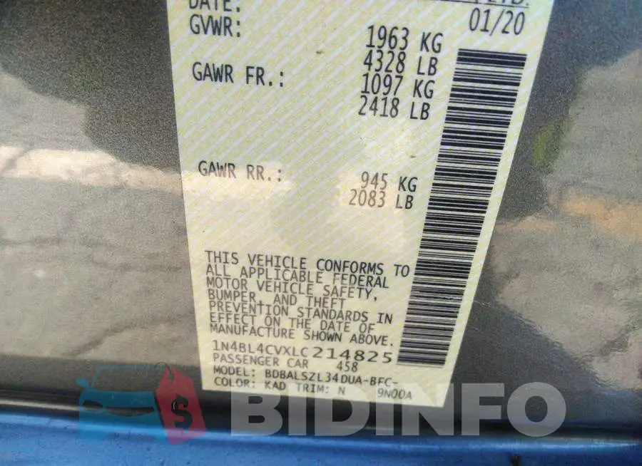1N4BL4CVXLC214825 Photo# 9