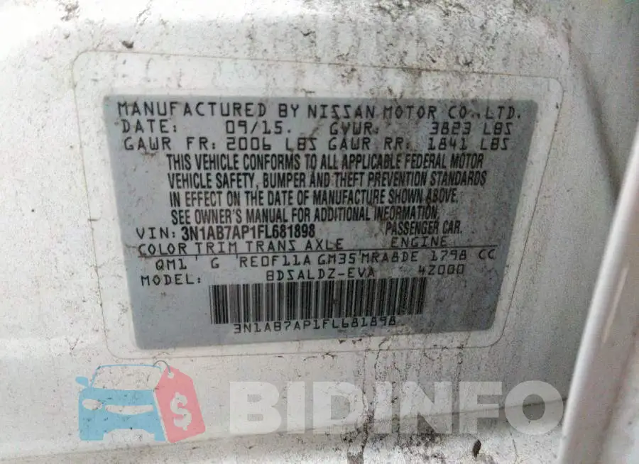 3N1AB7AP1FL681898 Photo# 9