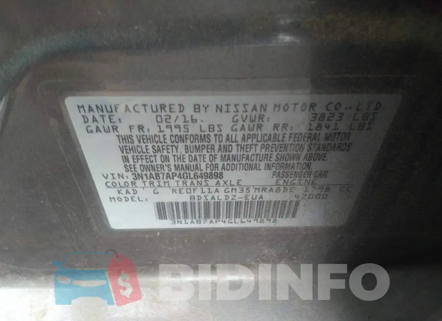 3N1AB7AP4GL649898 Photo# 9