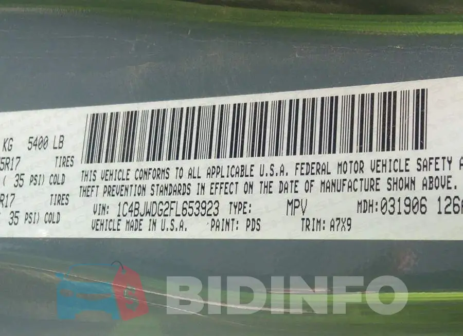 1C4BJWDG2FL653923 Photo# 9
