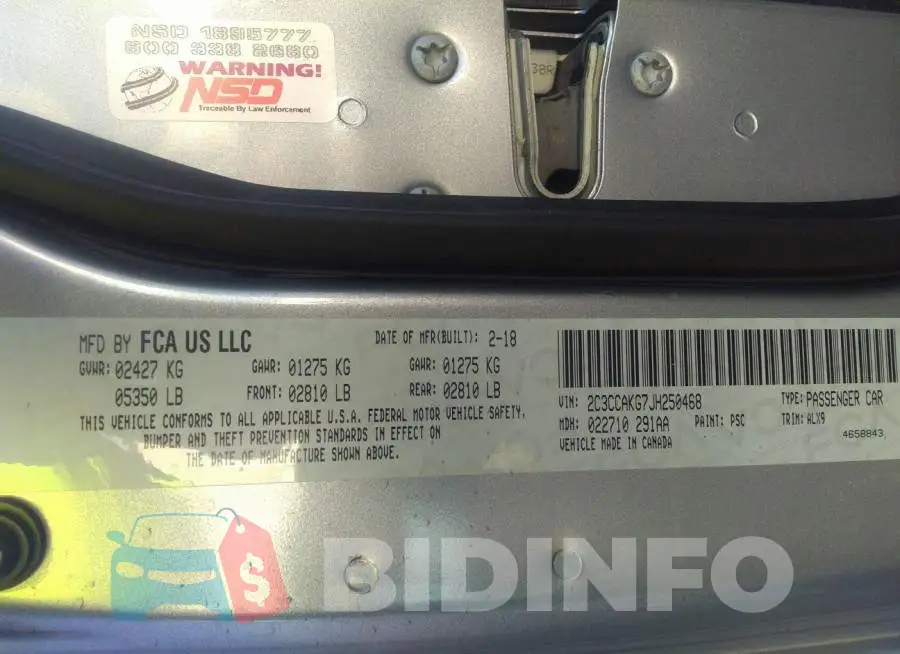 2C3CCAKG7JH250468 Photo# 9