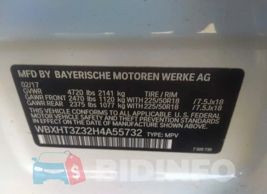 WBXHT3Z32H4A55732 Photo# 9