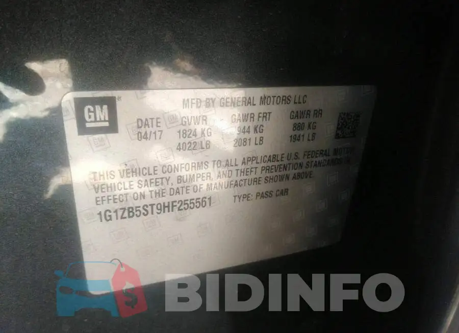 1G1ZB5ST9HF255561 Photo# 9