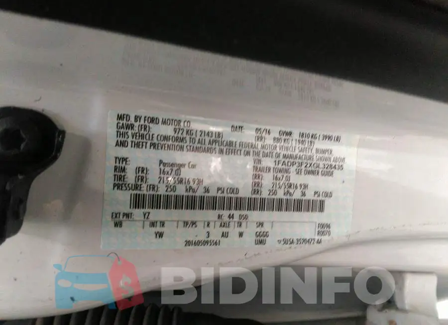 1FADP3F2XGL328435 Photo# 9