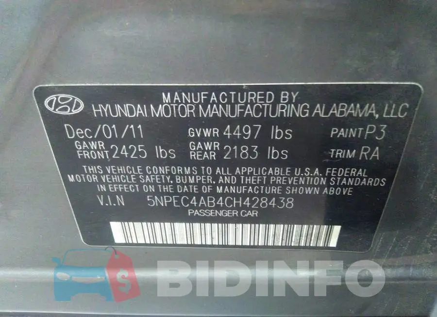 5NPEC4AB4CH428438 Photo# 9