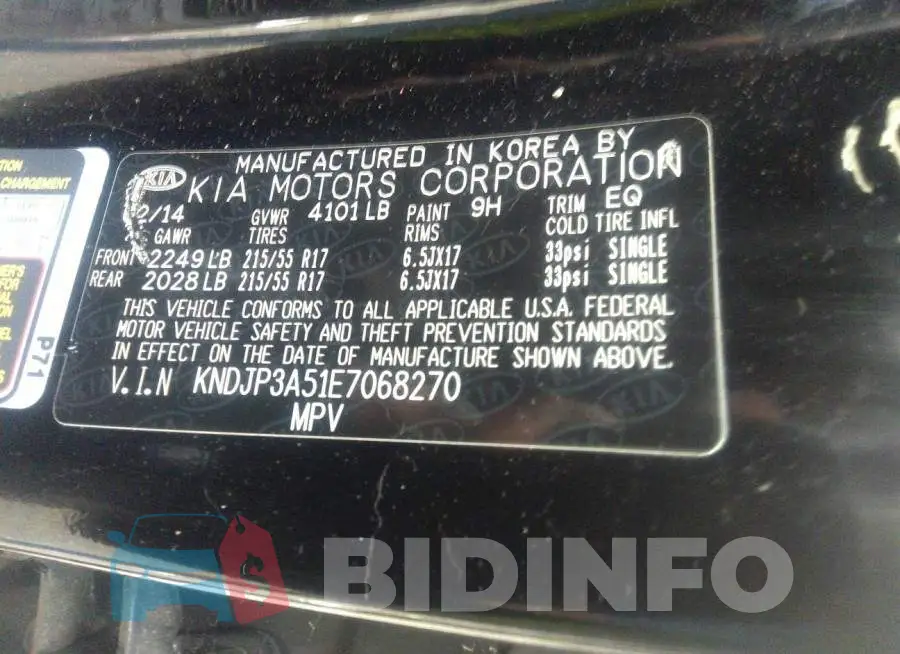 KNDJP3A51E7068270 Photo# 9