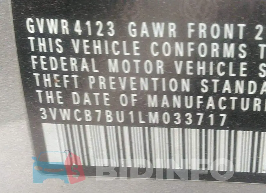 3VWCB7BU1LM033717 Photo# 9